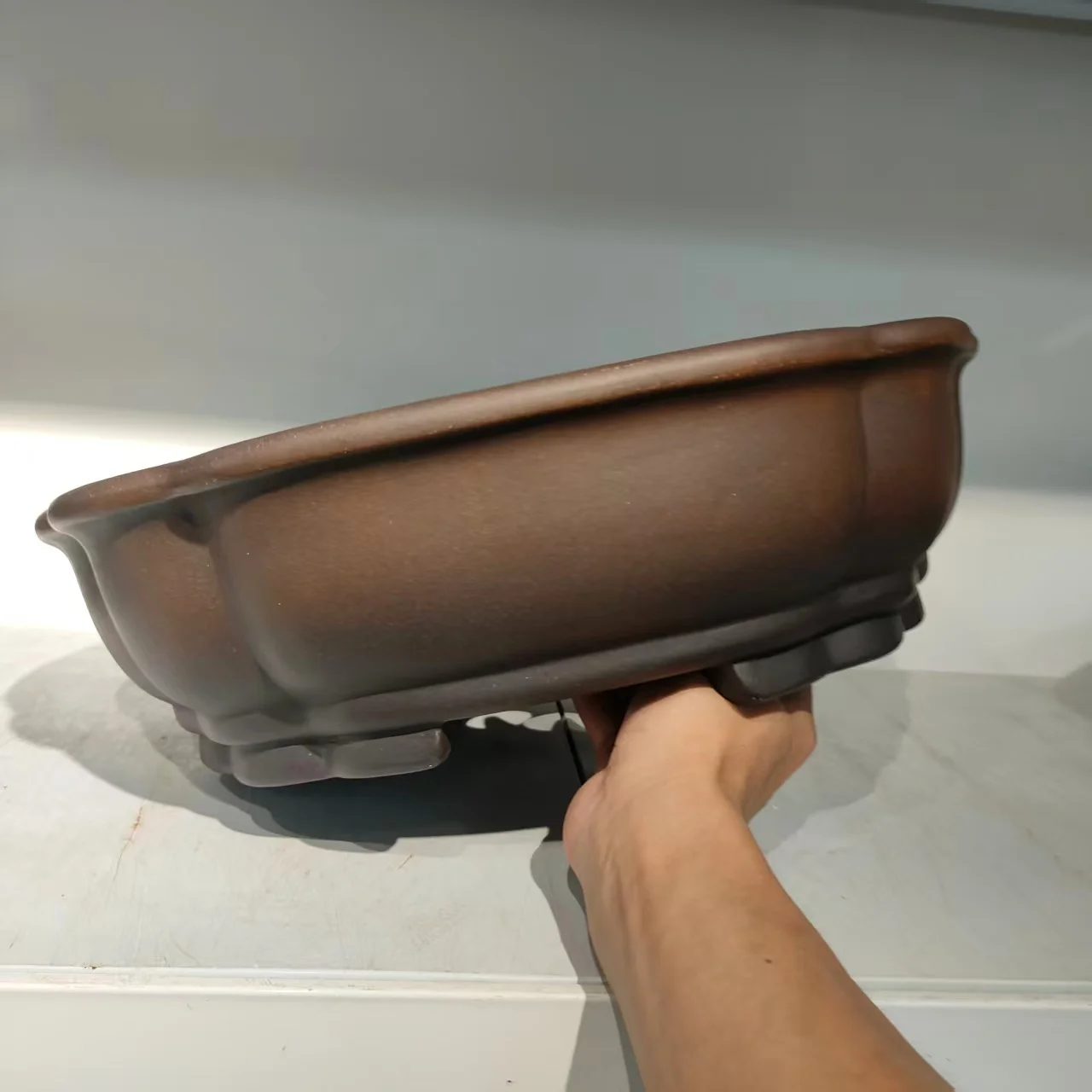 Hand made high quality Polygonal Shaped Unglazed Bonsai Pot