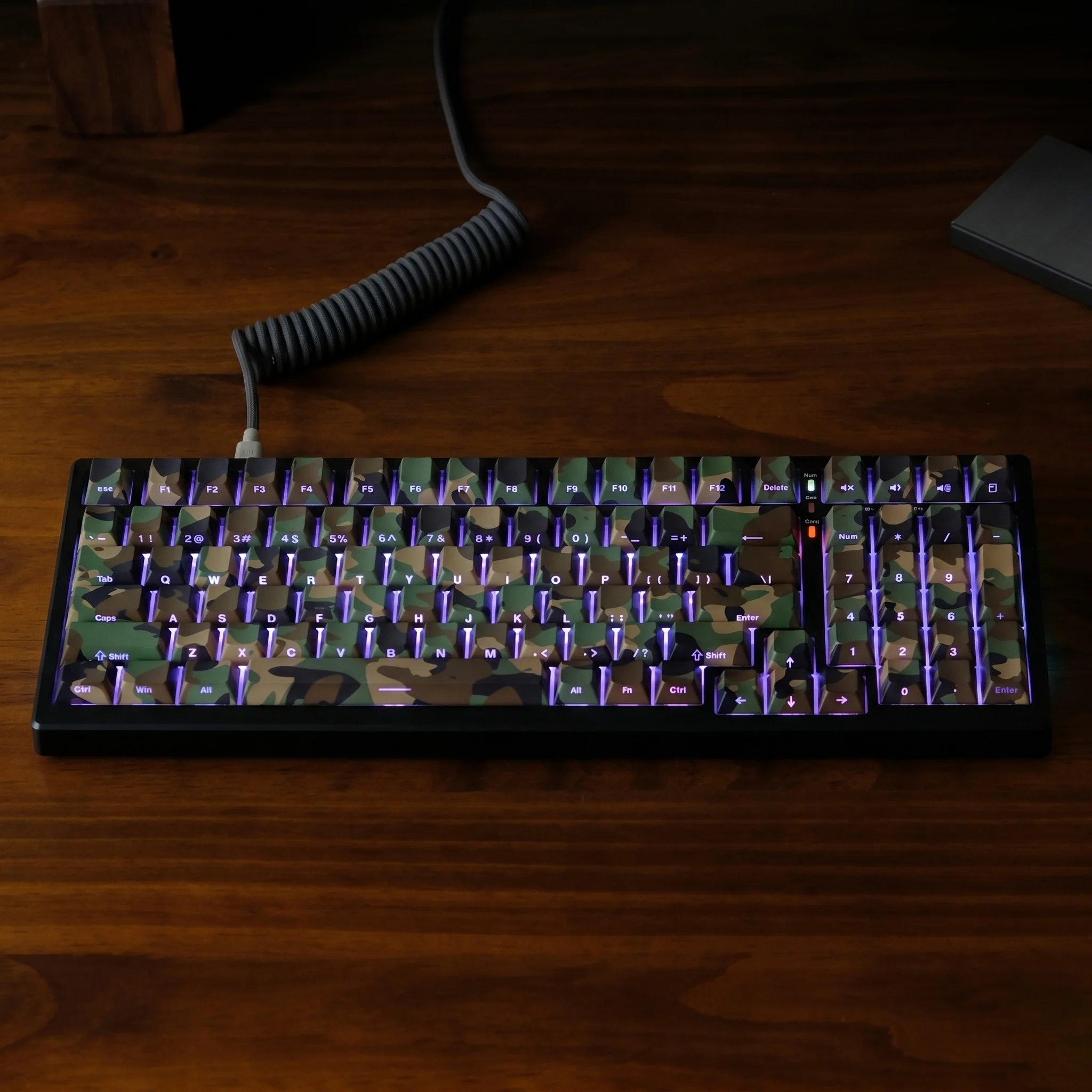 Combat Stealth Custom Dye Sub PBT Keycaps Cherry Profile Side-lit Shine Through Key Cap Set for MX Switches Mechanical Keyboard