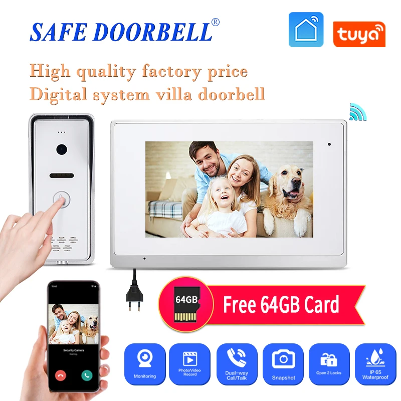 

High Quality 7 Inch Tuya Video Door Phone With Wifi Apartment Tuya Smart Visual Doorbell Intercom Wired Outdoor Station