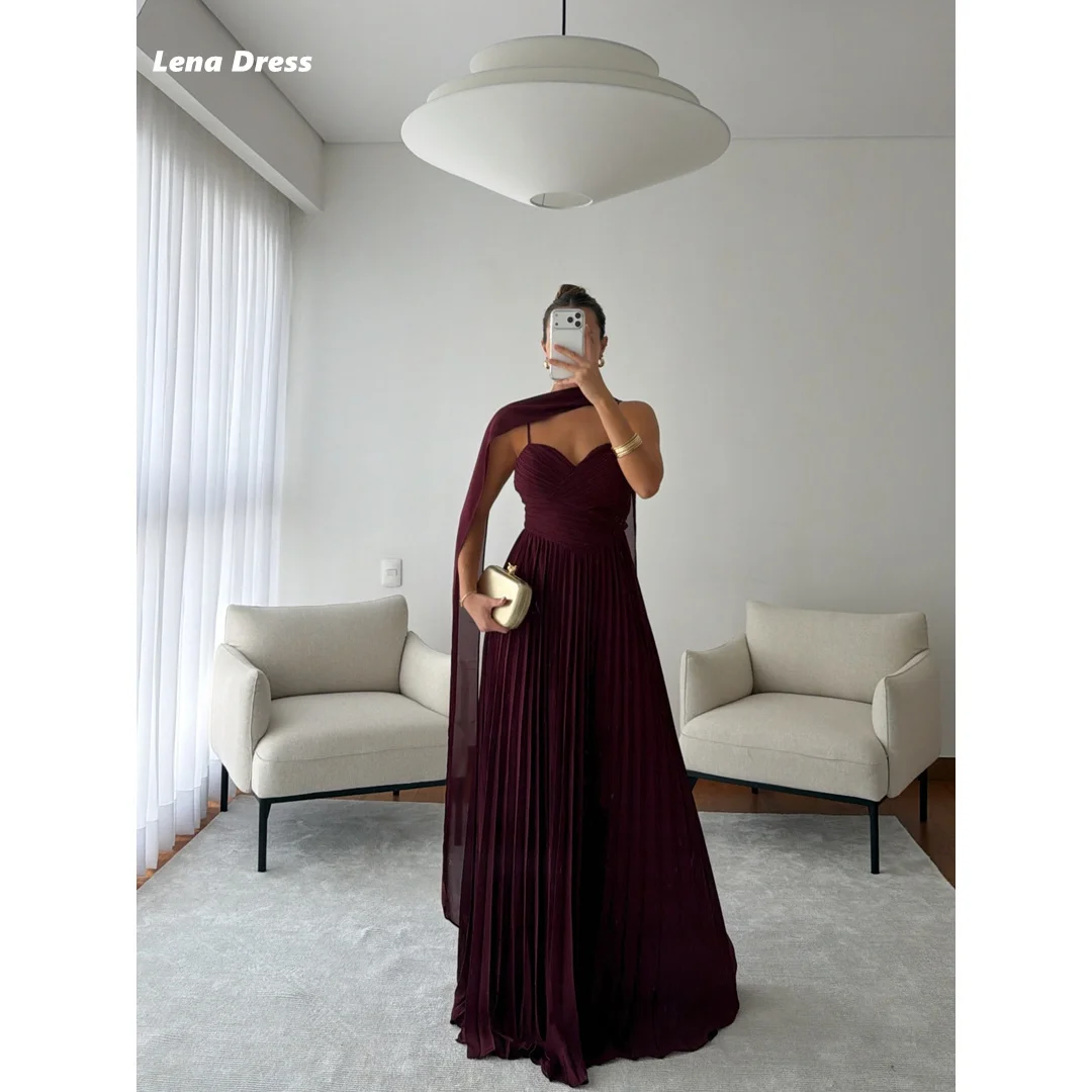 Lena Customized Elegant Evening Dresses for Woman Luxury Women's Evening Dresses for Special Occasions Ball Gowns Burgundy Shawl