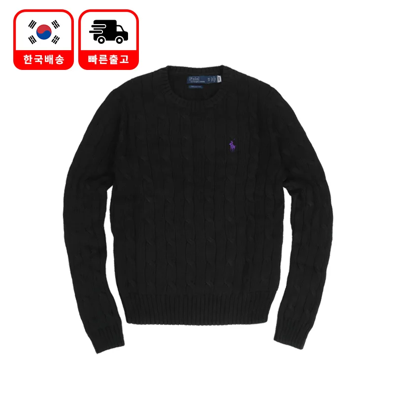 بولو رالف لورين المرأة جولة الرقبة متماسكة 211891640 الشعار الأرجواني #1