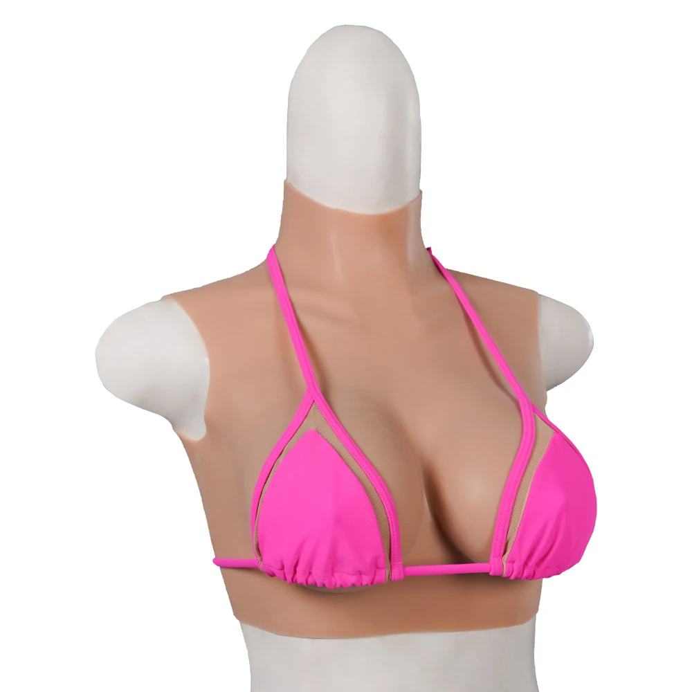 Short Flat Neck D Cup Fake Breasts COS Anime Character Role Playing Halloween Horror Props Gift