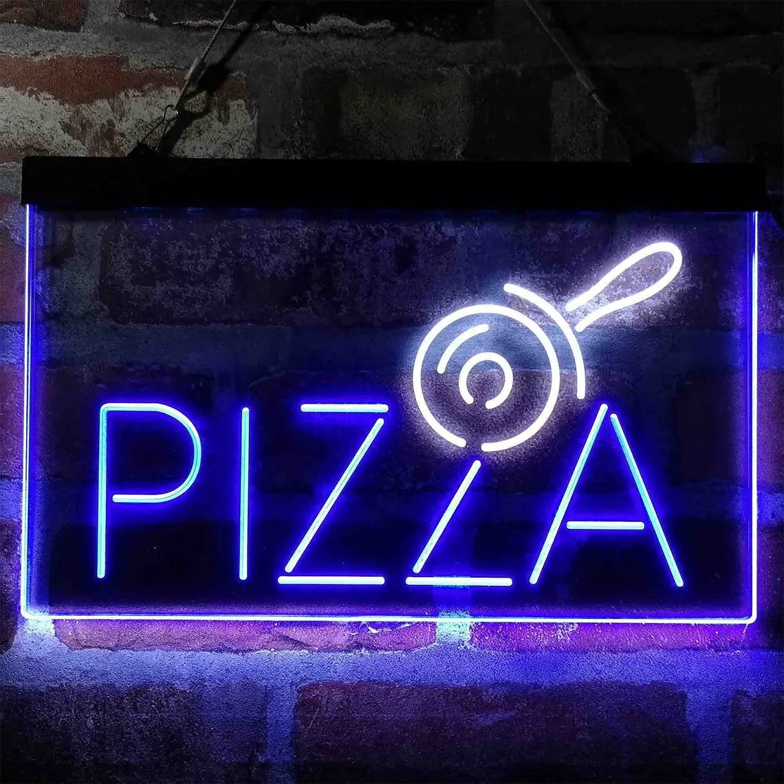 

Custom Neon Sign Pizza Restaurant Pizza Roller Cutter Display Dual Color LED Neon Sign Pizza Cutter Graphic Neon Sign