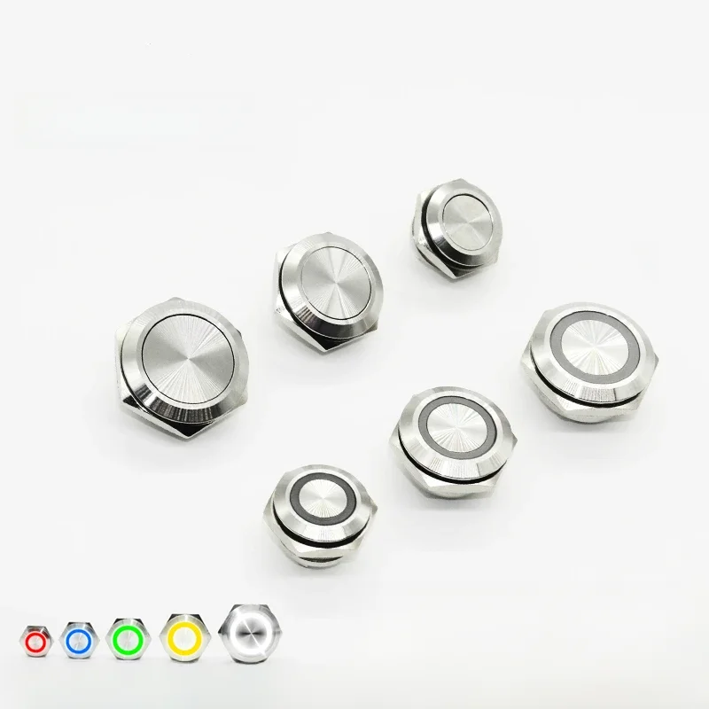 Przycisk ze stali nierdzewnej przełącznik krótki rzut samoczynnego resetowania chwilowy 12mm 16mm 19mm 22mm 25mm 30mm LED dotykowy przycisk windy — 2