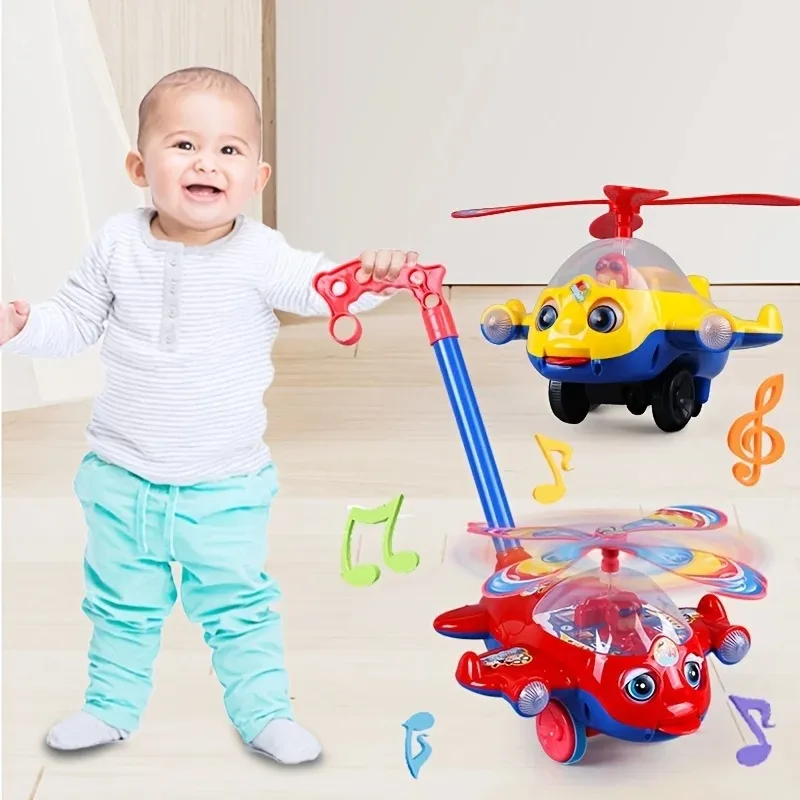 Baby Walker Toy Hand Push Toddler Toy Plane Car Toy Walker for Baby Push Along Walking Aid Toy for Kids Children Boys Girls