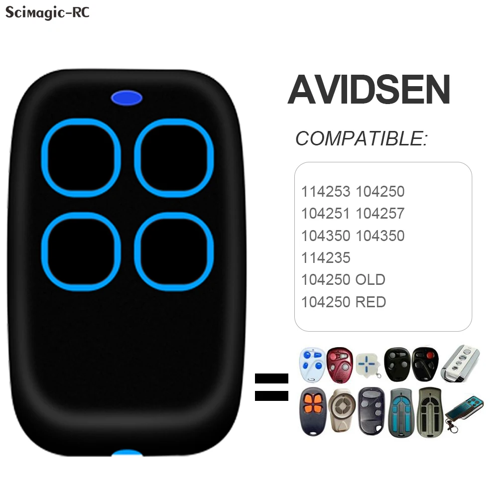 Clone AVIDSEN 114253 104700 104251 104257 104250 614701 654100 654250 654300 Garage Door Remote Multifrequency 280 to 868mhz