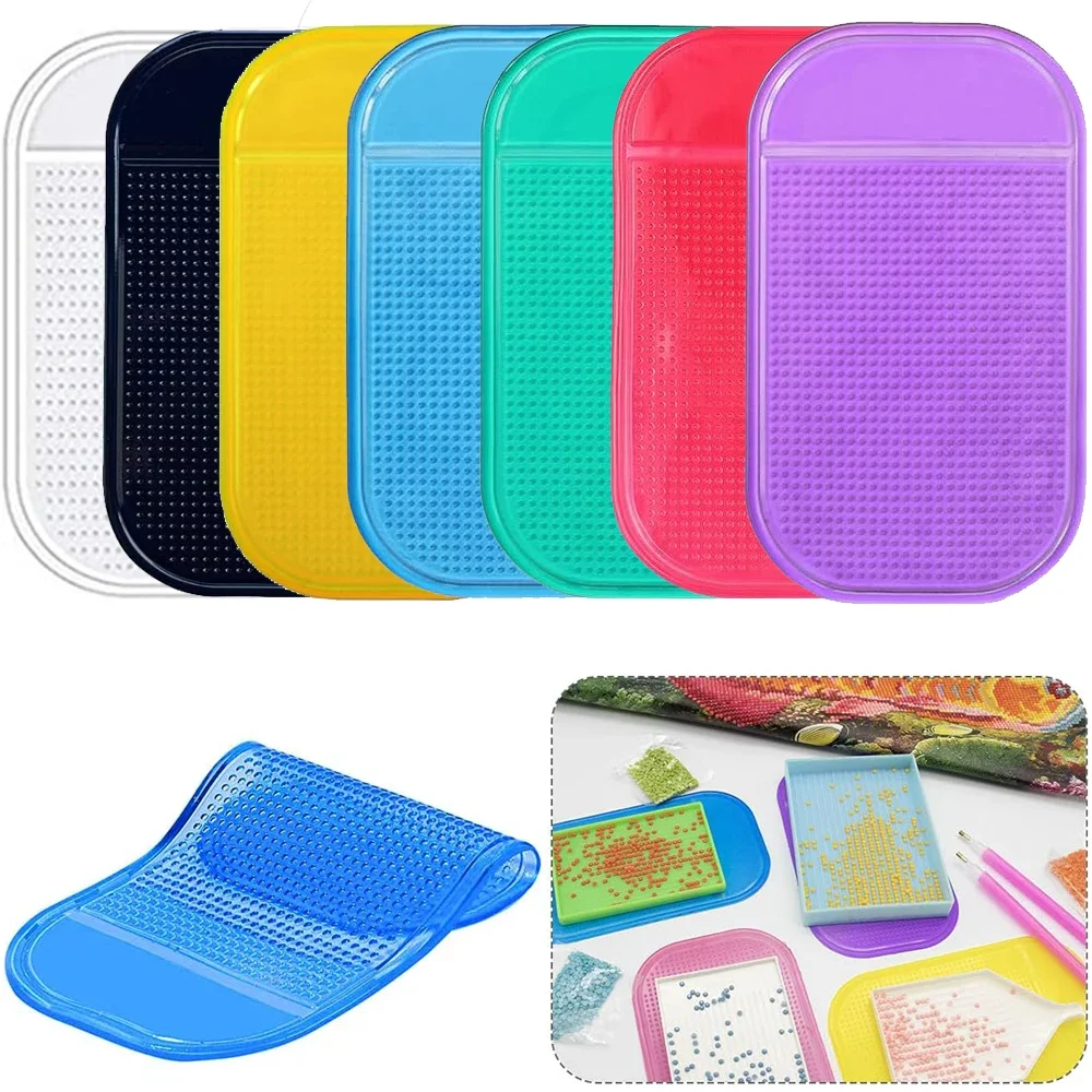 1/3/7PCS Anti Slip Gereedschap Kleverige Mat voor Diamant Schilderen Kleverige Gel Pad Antislip Houder voor Holding Lade Houder Borduurgereedschap - afbeelding 2