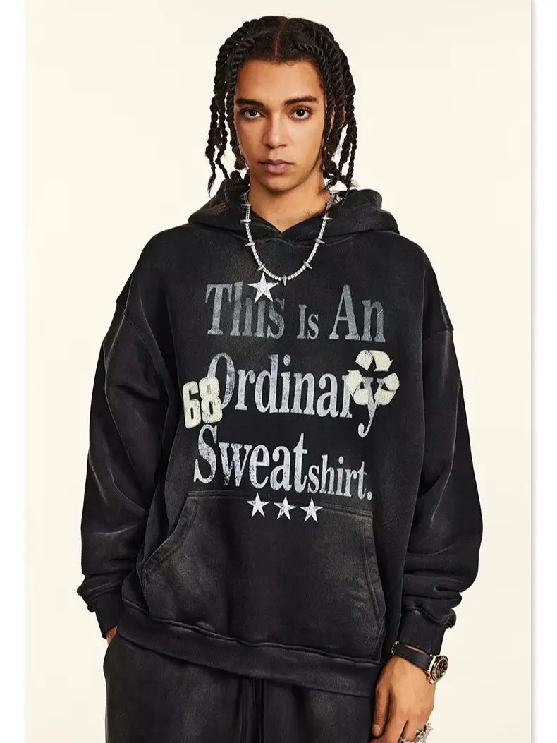 Amirise 332G Slogan Print Vintage Sweatshirts Designer Cloth Y2k Style Harajuku 2025 New Hip Hop Mens clothing Streetwear Hoodie