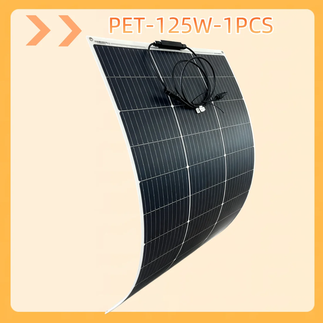 125W Ultradünnes Flexibles Solarmodul, Biegbare Monokristalline Silizium-Photovoltaik-Platte, Wasserdichte RV- und Yacht-Dachinstallation
