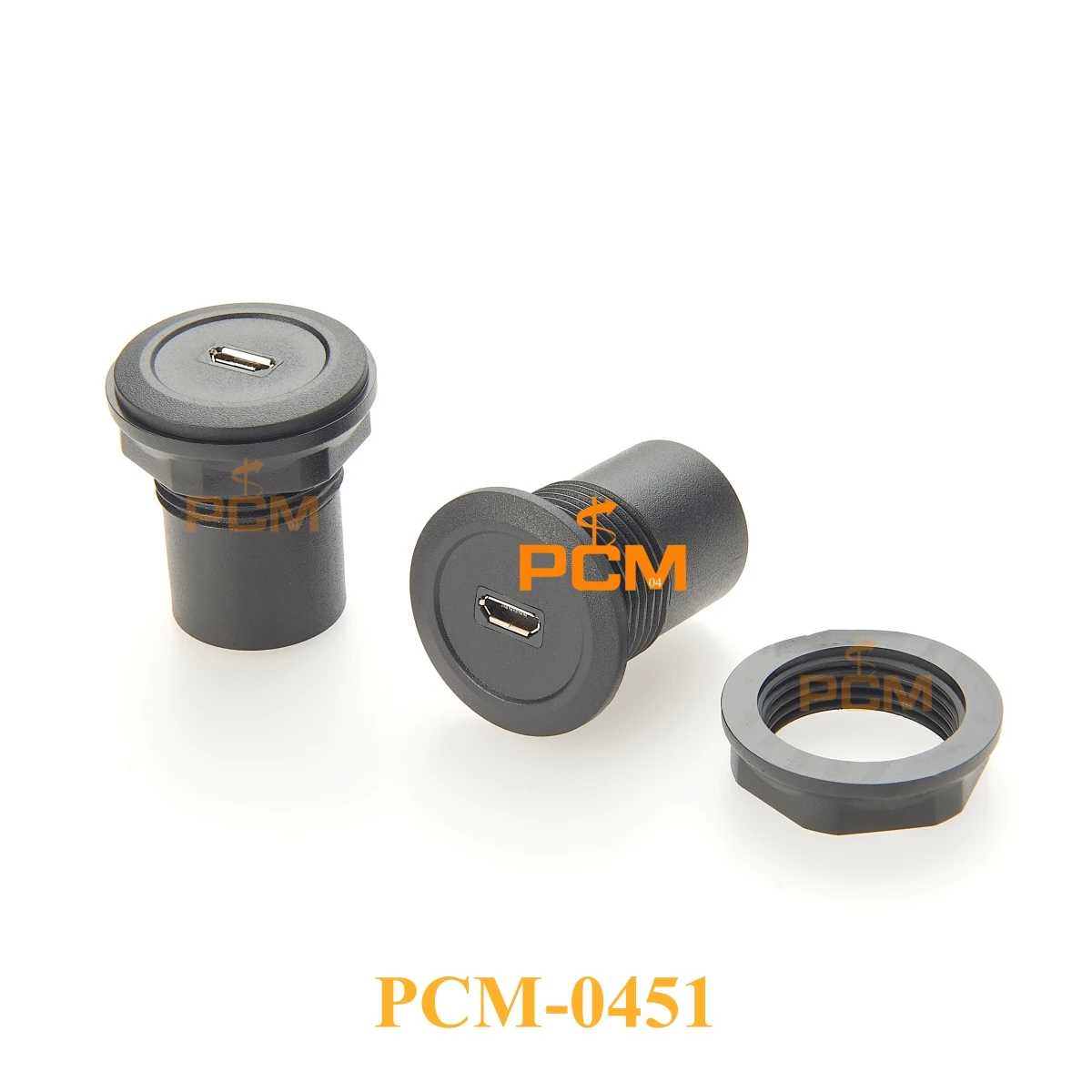 

Micro-USB Flush mount adapter, Micro-B female to female panel mount connector compatible with Weidmüller panel mount connector