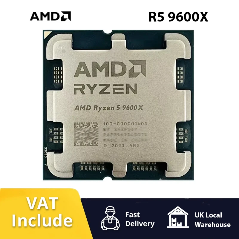 AMD Ryzen 5 9600X R5 9600X 5.4GHz 6-Core 12-Thread 4NM 38M Desktop Processor Socket AM5 CPU Gaming Processo but no fan