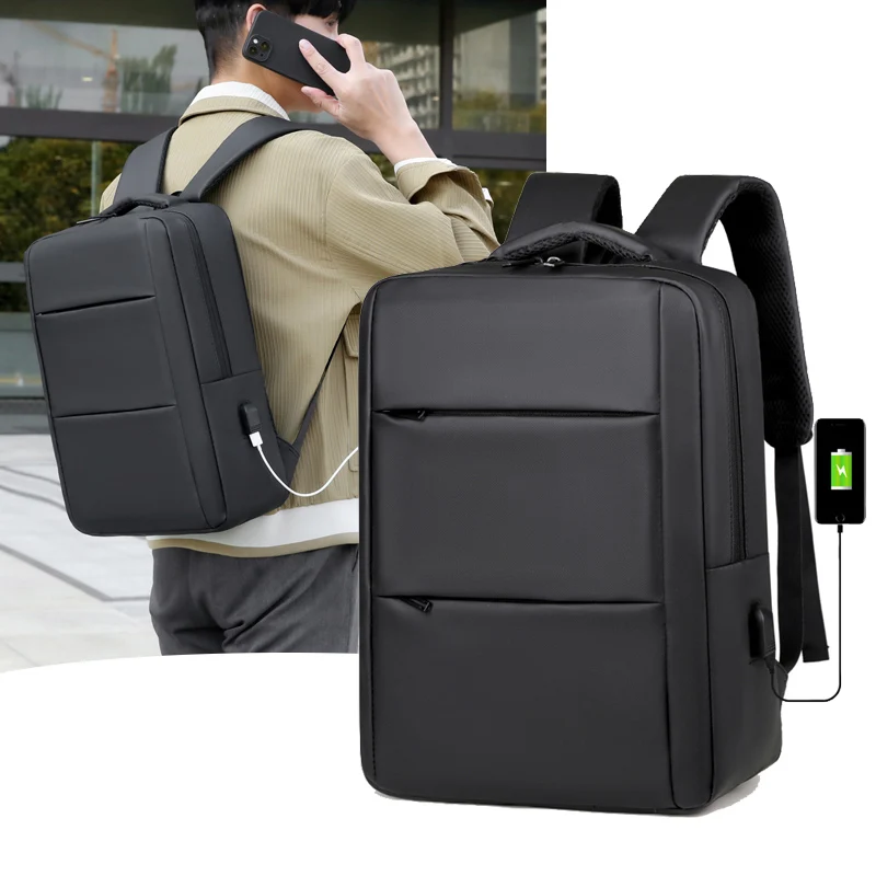 Mochila Impermeable Minimalista y Elegante con USB Mochila Unisex de Gran Capacidad para Portátil Multifuncional para Negocios y Viajes