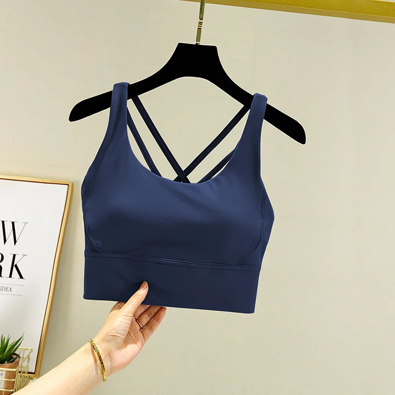 TRY TO BN Gym Tops Women Bras Sports Bralette Nylon Breathable Fitness Underwear Cross Back Running Workout Female Yoga Clothing