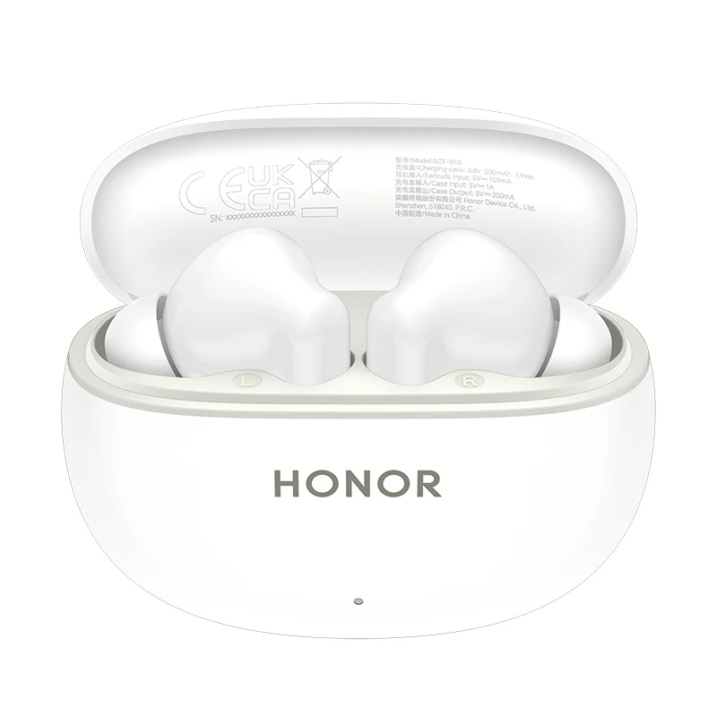 HONOR Earbuds X10 Lite Bluetooth-Kopfhörer mit aktiver Geräuschunterdrückung bis 42 dB, 45 Stunden Akku, 12,4 mm großem Lautsprecher, Bluetooth 5.4, IP54 wasser- und staubdicht, Weiß