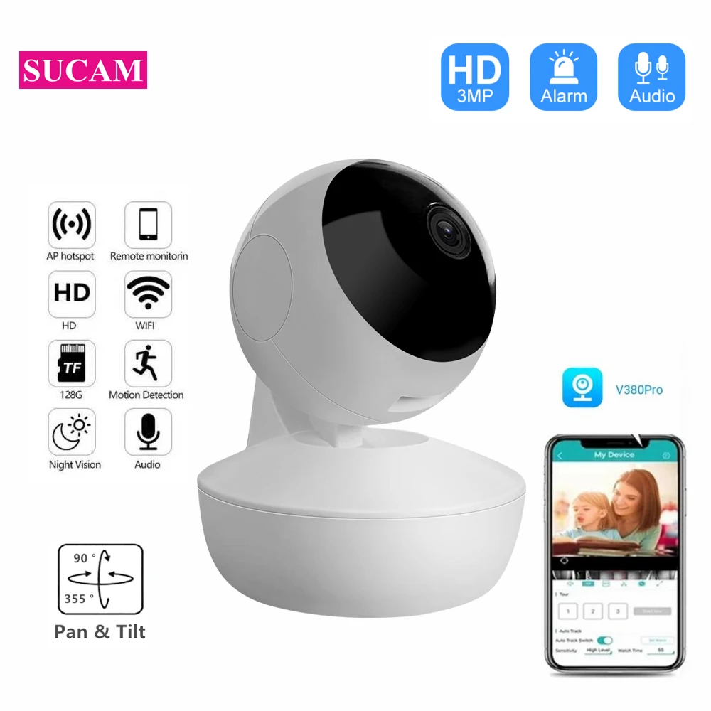 V380 Pro Home Safety WIFI Camera Indoor Security Protection Two Way Talk Infrared Night Vision Video Suveillance Baby Monitor