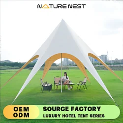 Star Canopy Tent For 4 Season 900D Oxford Cloth Tarp Water&Sun Protection Octopus Tent White Beach Awning Tarp Camping Glamping