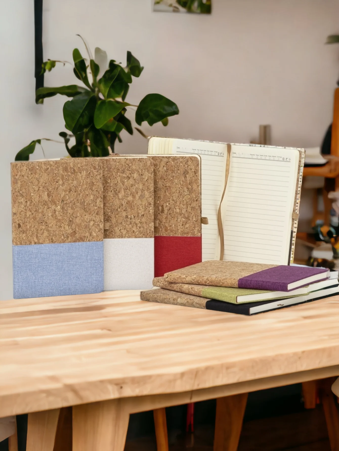 Caderno Bloco de anotações tipo caderno moleskine ecológico cortiça