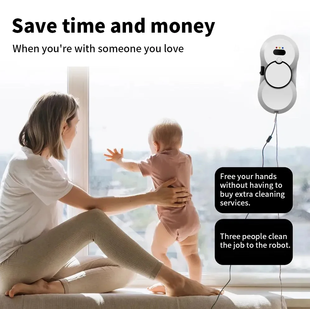 DIVEDEER رذاذ الماء نافذة روبوت لأغراض التنظيف عالية شفط الذكية نافذة كهربائية مكنسة كهربائية على الوجهين روبوت تنظيف الزجاج