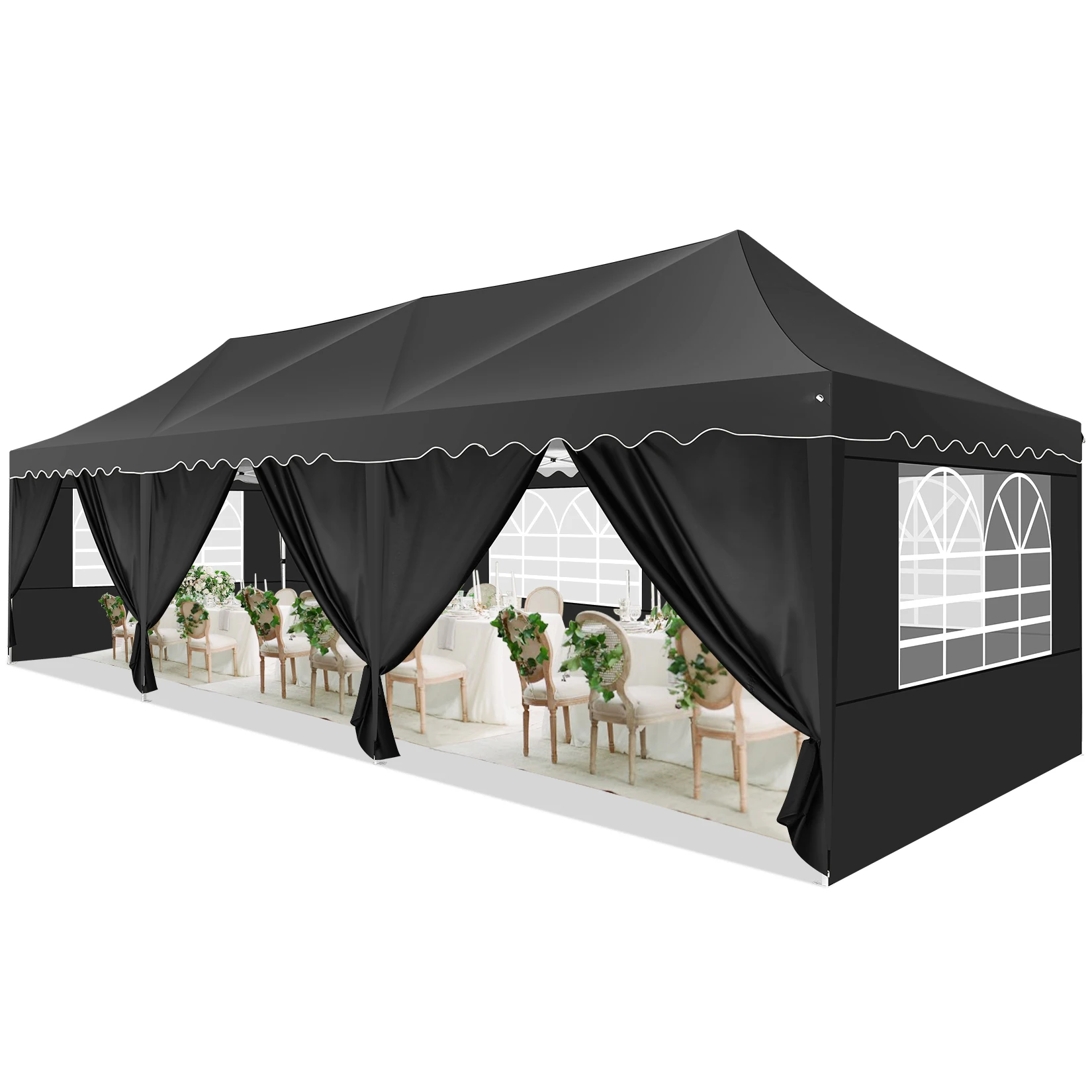 

Всплывающий навес 10 × 20 футов с 6 боковыми стенками, палатка UV 50+, утолщенная рама, всплывающая уличная беседка для свадеб, пляжей, вечеринок, патио