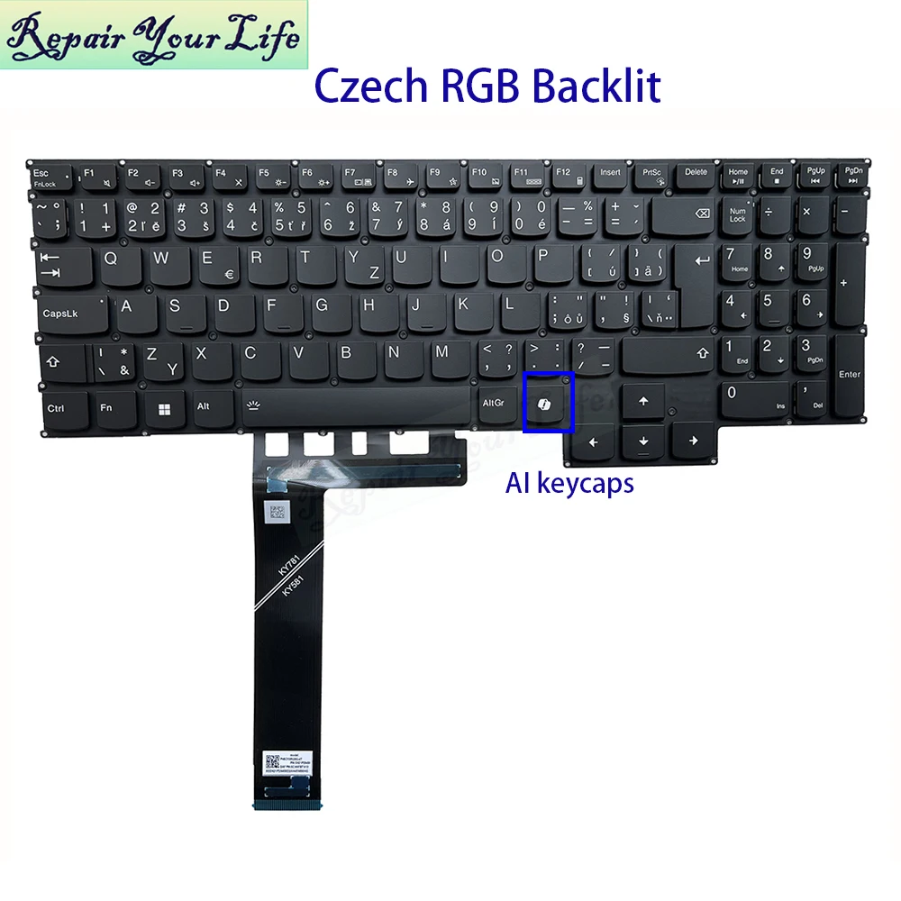 RU التشيكية العبرية RGB الخلفية لوحة المفاتيح لينوفو الفيلق برو 5-16ACH6H 16ACH6 16ITH6 16IAH7 16ARH7H PH5CYXRGBG-4T اللون الخلفية