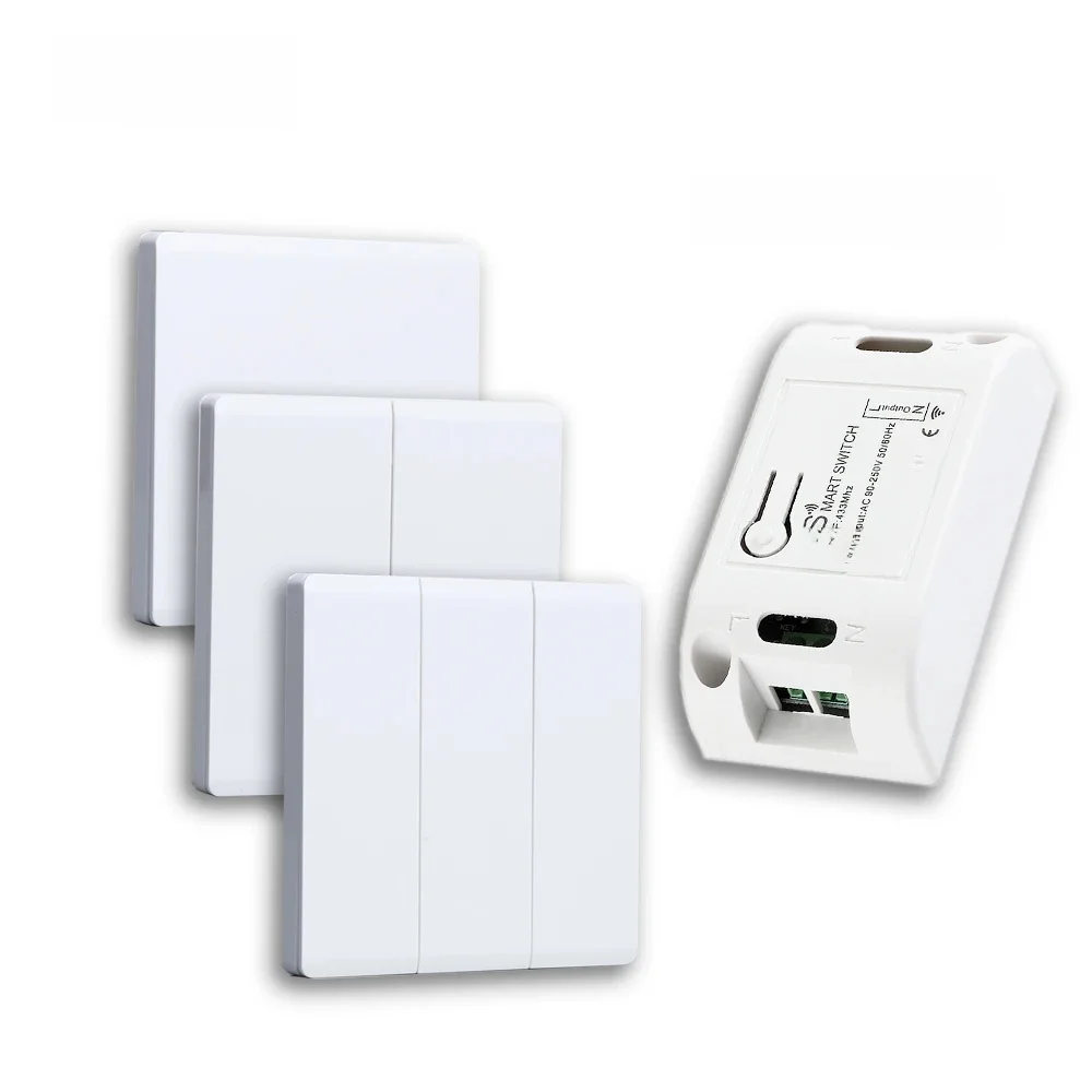 Commutateur intelligent lumière bricolage Module récepteur 433 Mhz 86 Type Portable RF sans fil relais puissance télécommande 220V panneau mural boutons