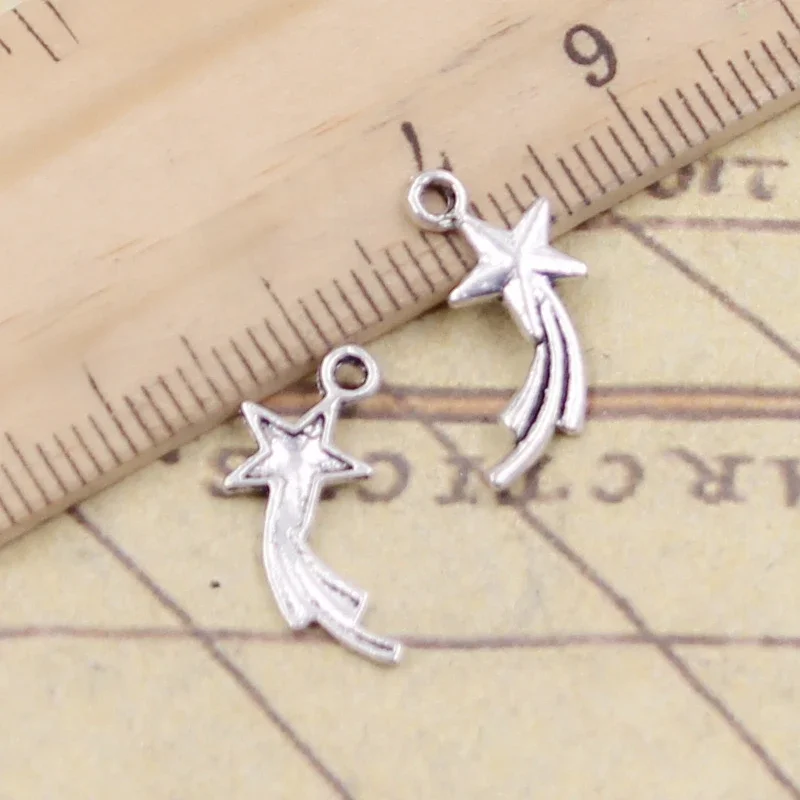 30 sztuk Charms Shooting Star 16x8mm tybetański srebrny kolor wisiorki antyczne tworzenie biżuterii DIY Handmade Craft — zdjęcie 2