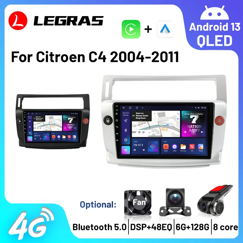 

Car Bluetooth Radio GPS Navigation Touch Screen Autoradio For Citroen C4 2004-2011 Carplay Android Auto Multimedia Stereo Player