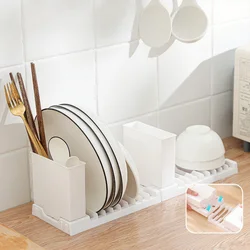 Foldable Dish Rack Dish Drying Rack Vertical Dish Storage Organizer Multifunctional Kitchen Gadgets Utensil Holder Space Saving