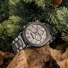 Luxury Men’s Wooden Steel Chronograph Watch #3