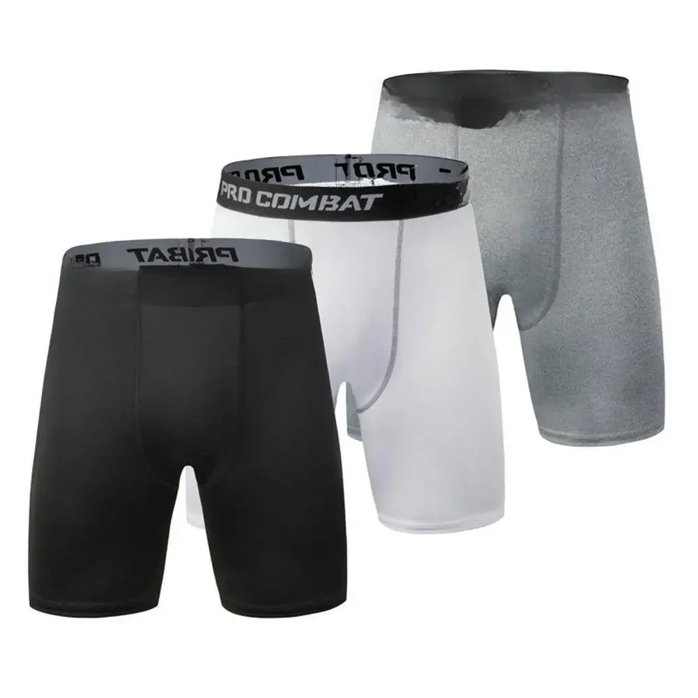 Shorts esportivos de secagem rápida para homens, calça curta apertada para correr, correr e fitness