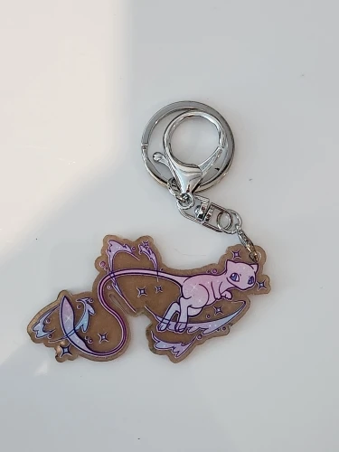 Portachiavi Acrilico a tema elemento con i Pokèmon di inizio ed elemento com Squirtle, Bulbasaur, Charmander,Totodile, Gengar e Mew