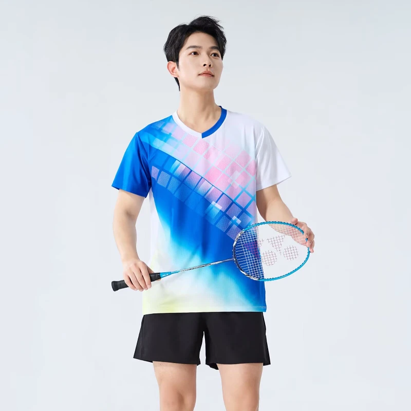 Großhandel OEM Sublimation Sport Quick Dry Tischtennisbekleidung 100 % Polyester Herren Tennis Shirt Team Badminton Shirts Jersey