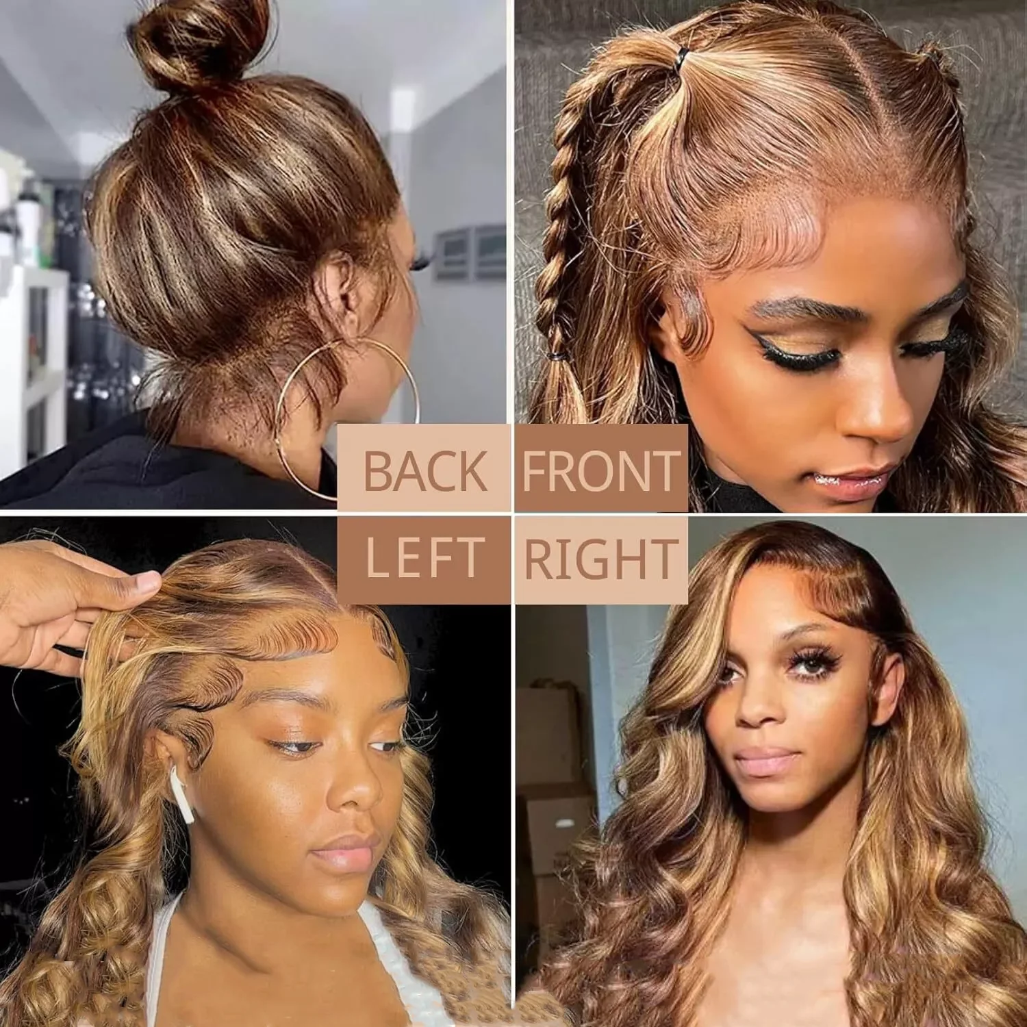 200 밀도 30인치 4/27 하이라이트 바디 웨이브 브라질리언 인모 가발 HD 투명 13x4 바디 웨이브 파트 레이스 프론트 가발