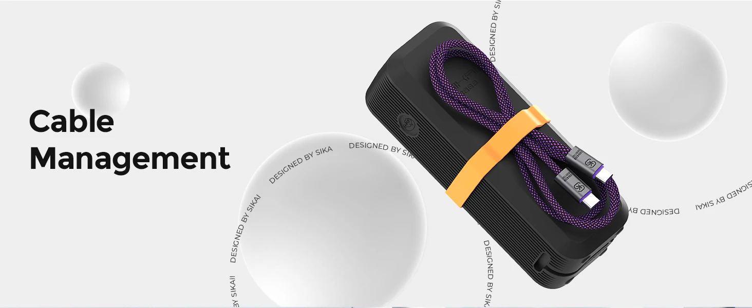SIKAI Silicone Powebank Case for Anker Prime Power Bank (20K, 220W) Shockproof Cover with Cable Organizer Ring Lanyard Hole