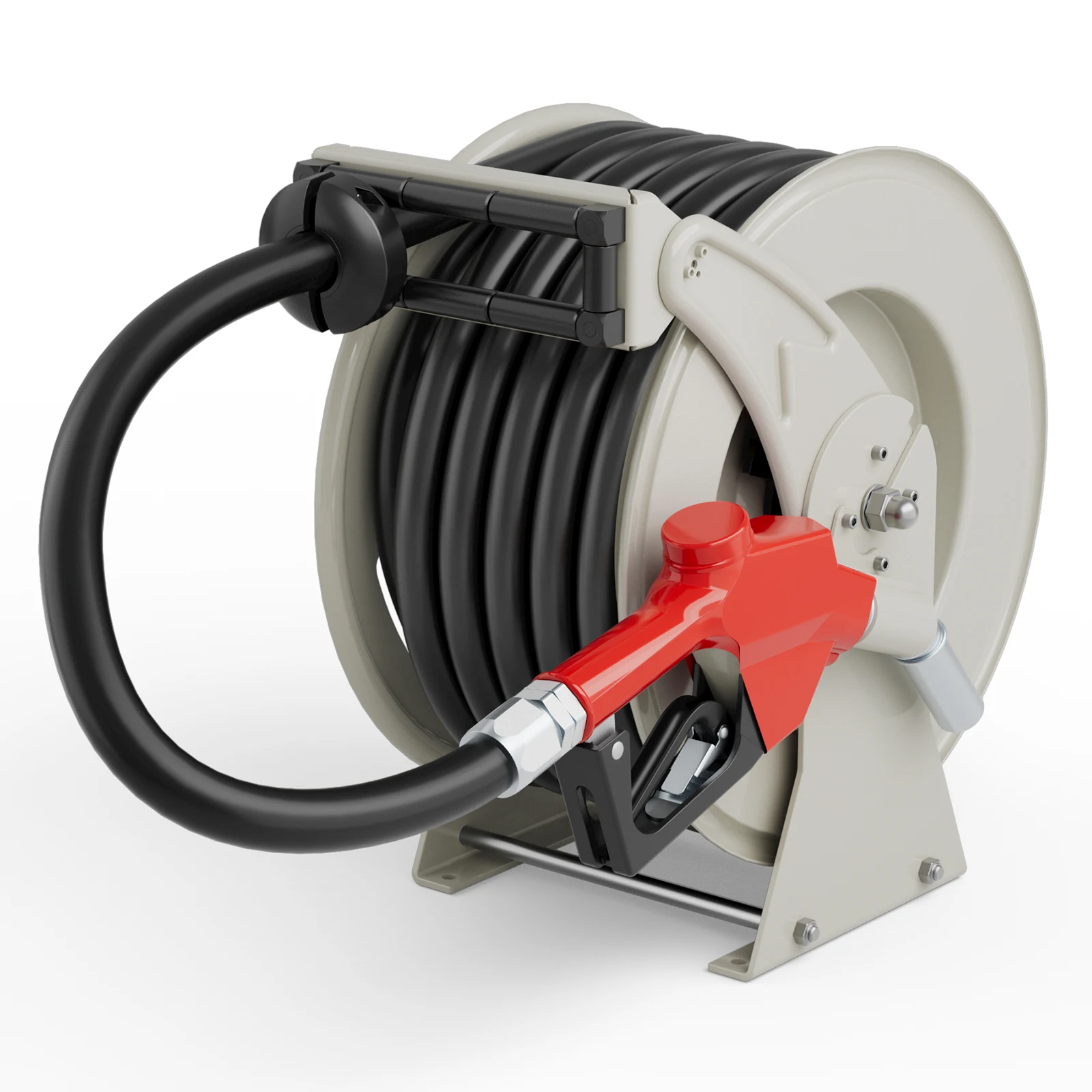 

Retractable Fuel Hose Reel 3/4" x 66' Diesel Hose Reel Heavy-duty Steel Construction with Automatic Refueling Gun Fuel Hose