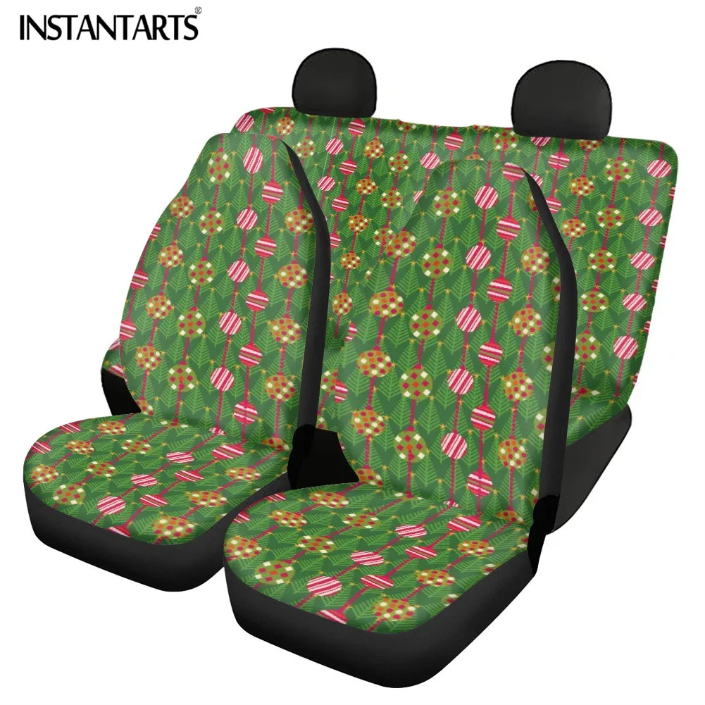 INSTANTARTS Car Seat Protector Cover Unique Christmas Ornaments Prints Colorful Durable Colorfast Vehicle Decorative Accessories