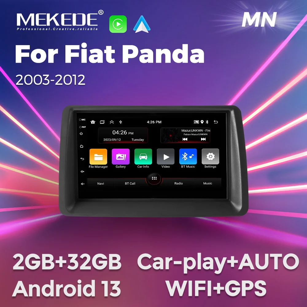 

MEKEDE Car Radio GPS Navigation System for FIAT Panda 2003 -2012 Android Auto Video Player Carplay Screen Stereo WIFI Head Unit