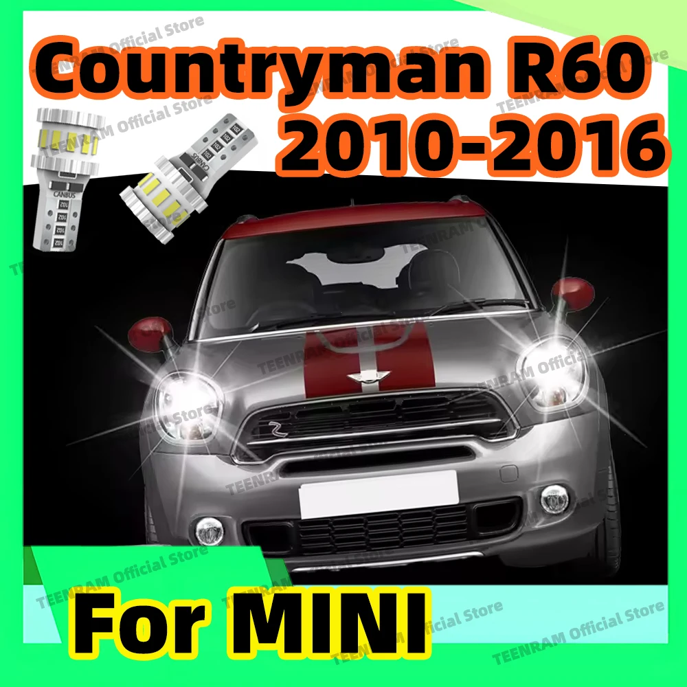 

2 светодиодных лампы T10 W5W для подсветки номерного знака 6000K, внутренние габаритные огни для MINI Countryman R60 2010-2016
