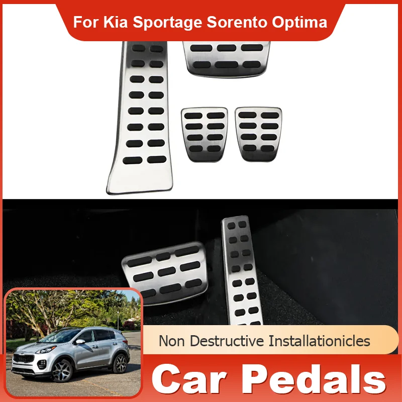 

for Kia Sportage 4 QL Sorento Optima K5 2017~2022 2019 2020 2021 Car Accelerator Gas Brake Clutch Pedal Foot Pedals Plate Cover