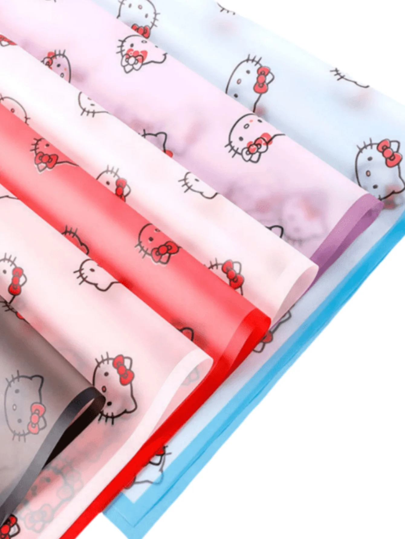 20pcs HelloKittye Gift Wrap Paper Cartoon Patterned Waterproof Wrapping Sheets with Ribbon for DIY Crafts Gifts