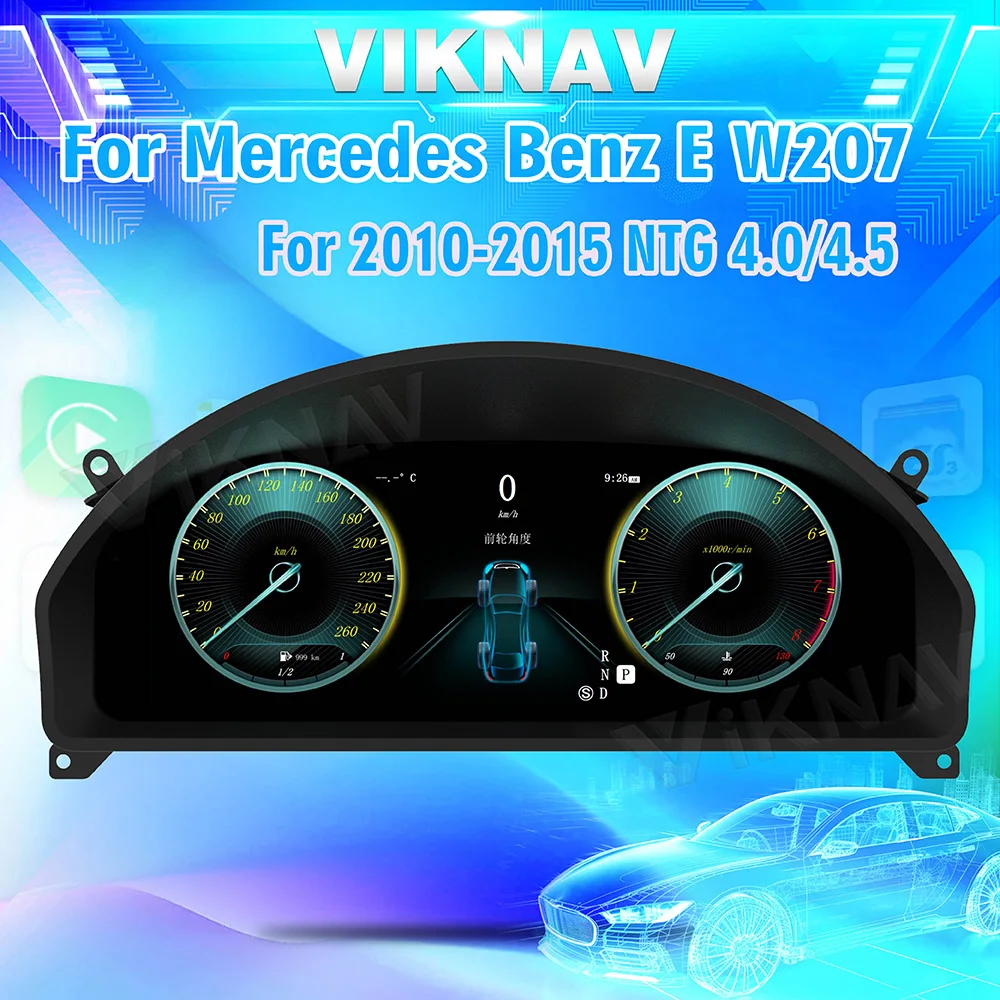 

Viknav 12,3 дюймовый цифровой инструмент кластер для Mercedes Benz E-Class W207 2010-2015 Linux система измеритель скорости автомобиля ЖК-экран