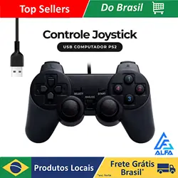 Controle joystick gamer jogos console e computador entrada usb