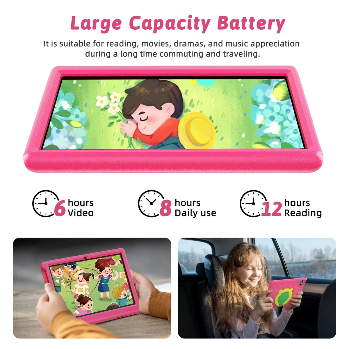 KT1008 10.1 Inch Children Tablet Android 13 6GB RAM 64GB ROM 1TB Expand WiFi 5000mAh Battery Dual Camera Kid's Gift Game Child