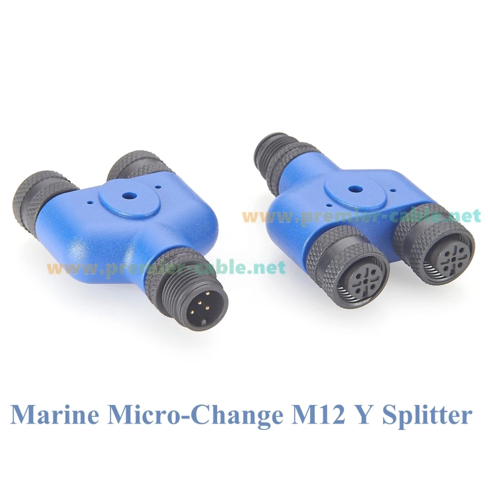 NMEA 2000 Multiport M12 Y Splitter Adapter IP67 N2K 3 Way M12 5Pin Male to Female Connector for CAN BUS CANOpen Garmin Lowrance