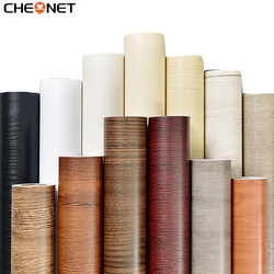 Self Adhesive PVC Waterproof Wood Vinyl Wallpaper Roll Contact Paper Doors Cabinet Desktop Modern Furniture Decorative Sticker