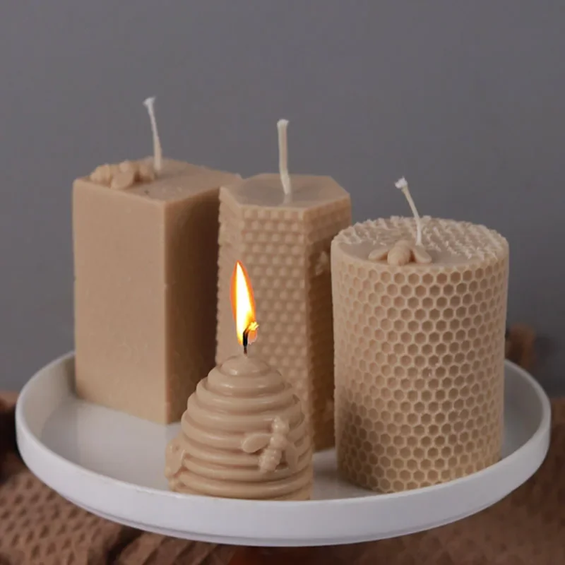 DIY kreatywność plaster miodu silikonowe formy na świece 3D ula świeca zapachowa formy do mydła gipsowa żywica forma do pieczenia Home Art Decor — zdjęcie 2