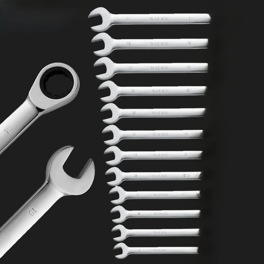 Chave de catraca combinada de 8-19 mm, ferramenta manual de reparo de automóveis (1 unidade)