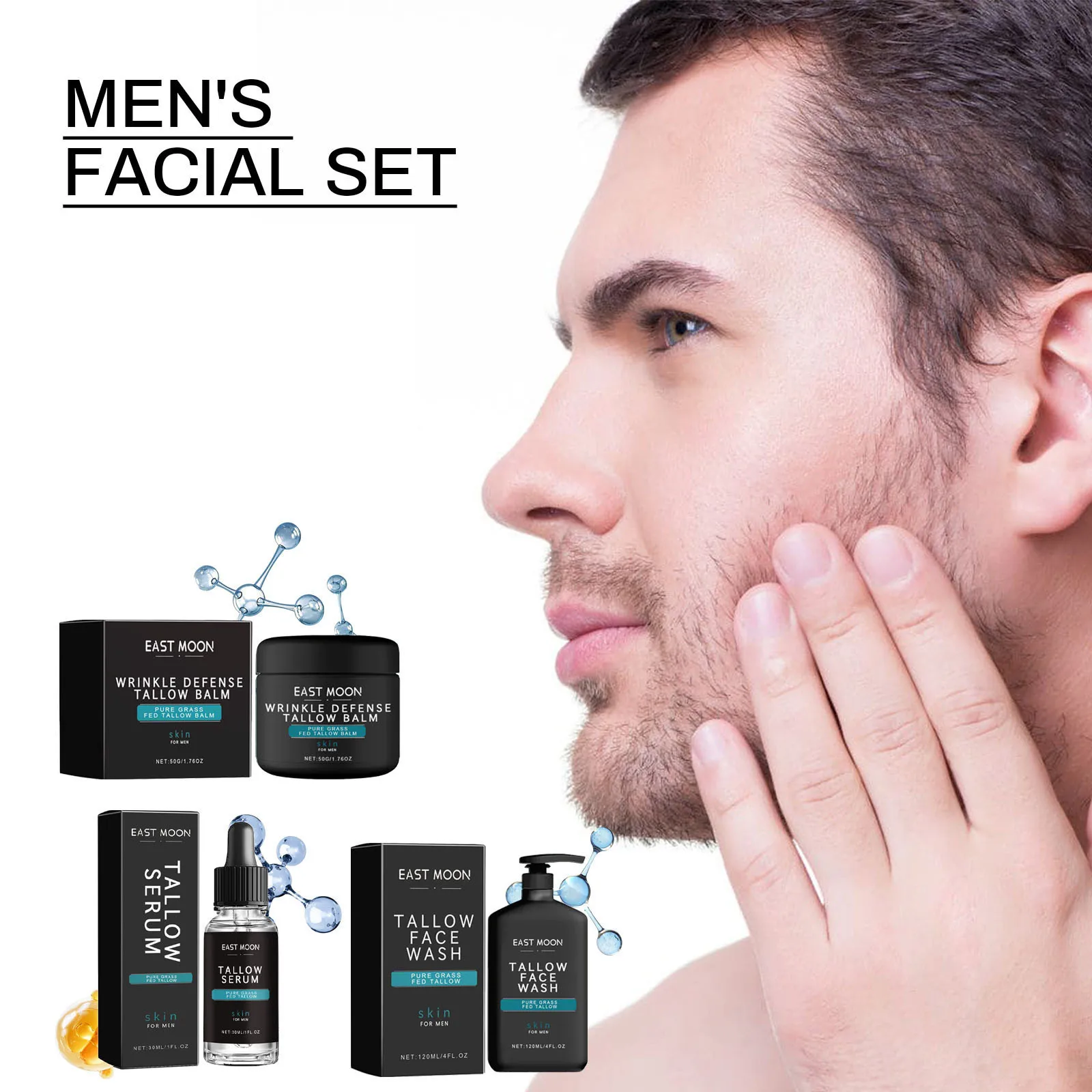 

East Moon Tallow Facial Care Series Men Anti Wrinkle Oil Control Firming Skin Smooth Fine Lines Hydrating Refreshing Face Cream