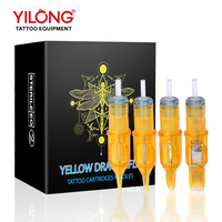 20pcs Yellow Dragonfly Tattoo Cartridge Needle 1 3 5 7 9 11 13 14 15 RL RM RS M1 For Tattoo Machine Pen Needle Accessories