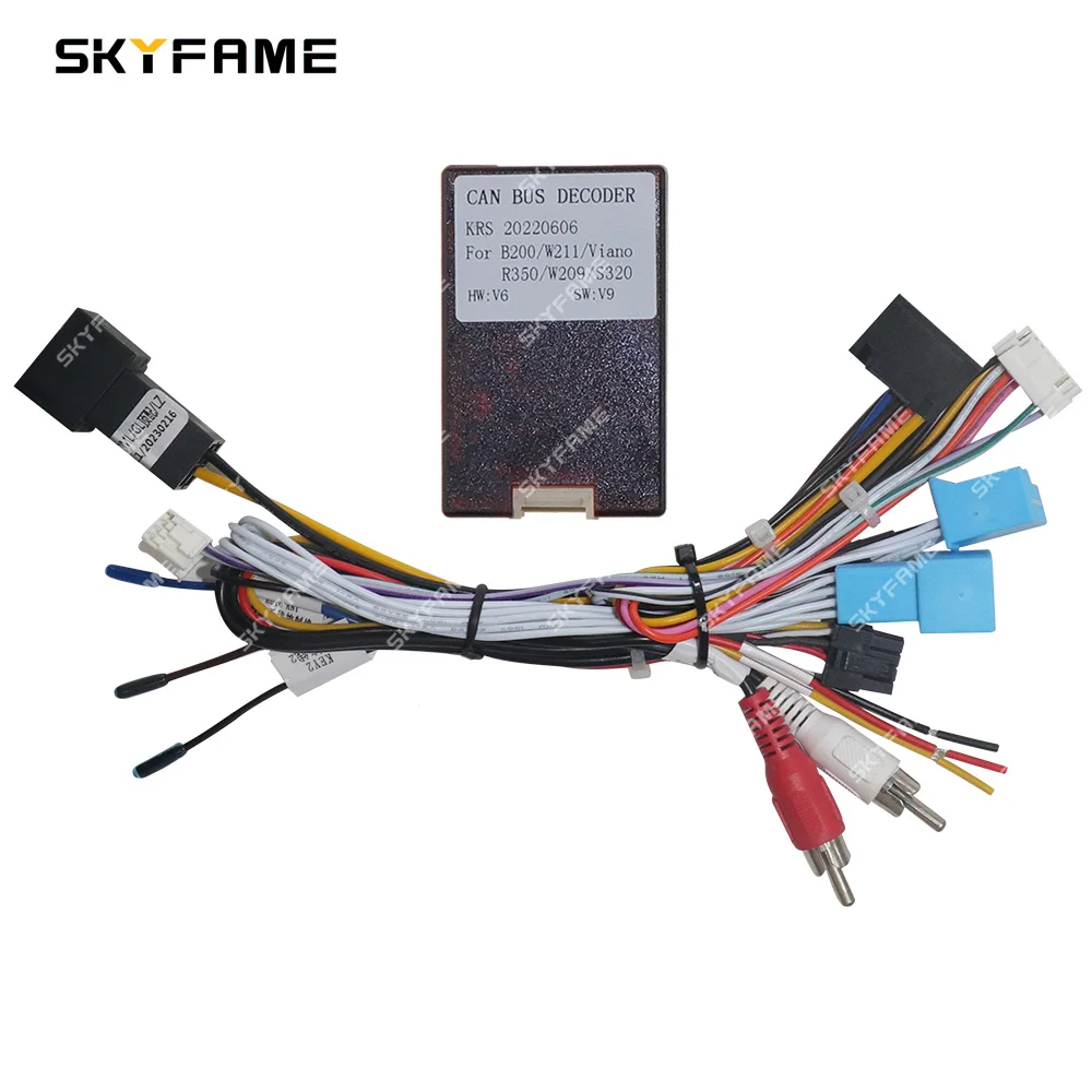 SKYFAME Auto 16pin Kabelbaum Adapter Canbus Box Dekodieren Android Radio Power Cabler Für Benz GL X164 GL300-550 ML Klasse W164